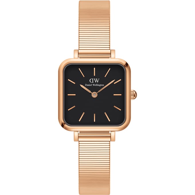 Daniel Wellington DW Watch Quadro Studio Black Rose Gold 22x22mm MIC