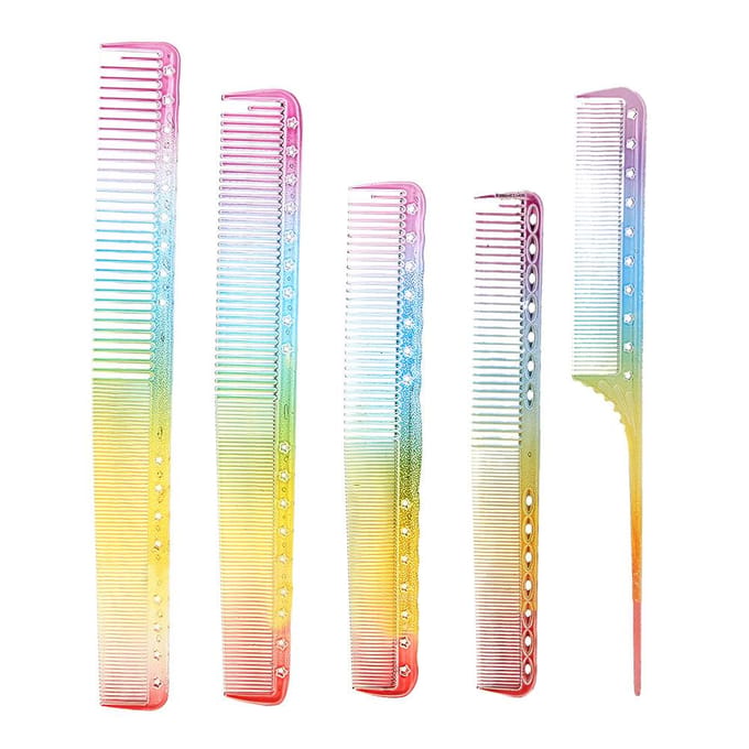 5 pcs Peignes de Coupe de Cheveux Professionnels Peignes de Coiffure pour Salon Salon de Coiffure white