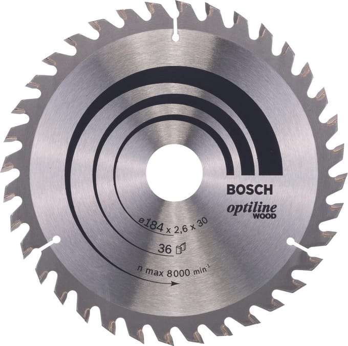 Bosch RUNDSAVKL OPTILINE 184X2.6X30MM 36 TDR