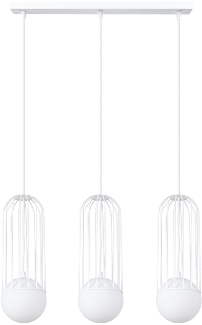 Sollux Lighting Hanglamp Brina - G9 - wit - staal - 115x54x12cm