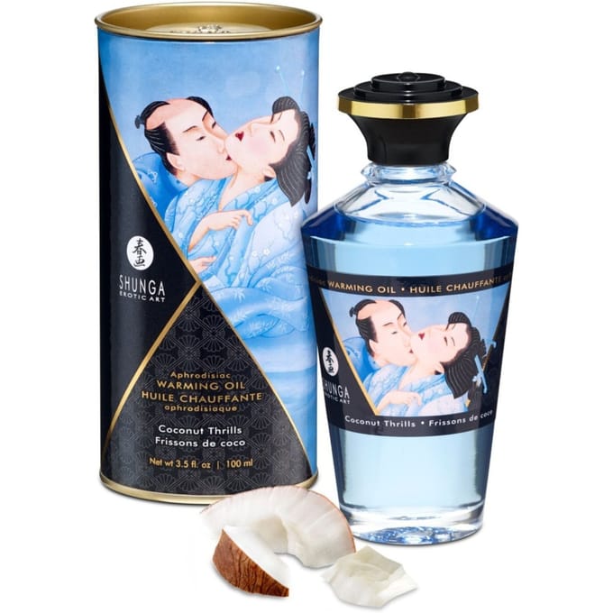 Shunga - Verwarmende Olie - Om Van Het Lichaam Te Likken - Coconut Thrills