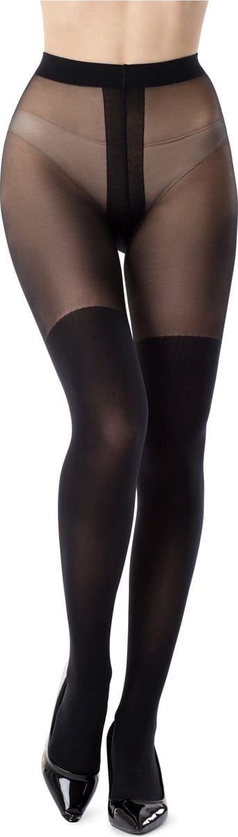 Bellivalini Dames Panty - 60 DEN - Halsterloos - Polyamide - BLV-GI-1111 - Zwart - S