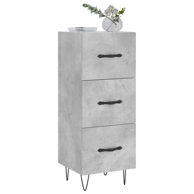 vidaXL - Dressoir - 34,5x34x90 - cm - bewerkt - hout - betongrijs