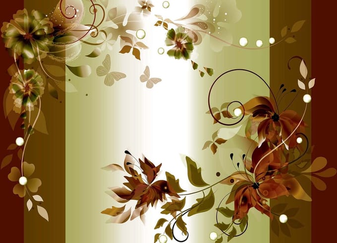 Fotobehang Floral Design | XL - 208cm x 146cm | 130g/m2 Vlies