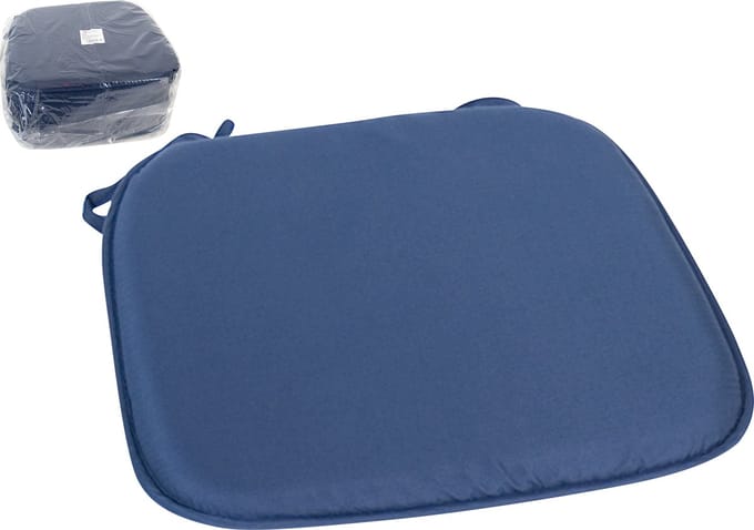 Gerimport Stoelkussen Anna - binnen/buiten - donkerblauw - 39 x 39 x 3 cm - polyester