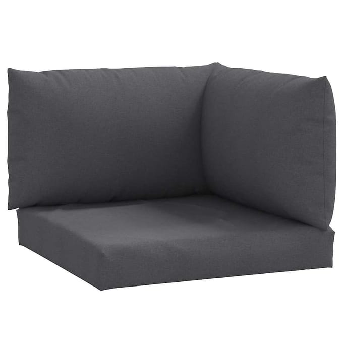 vidaXL - Palletkussens - 3 - st - stof - gemêleerd - antracietkleurig