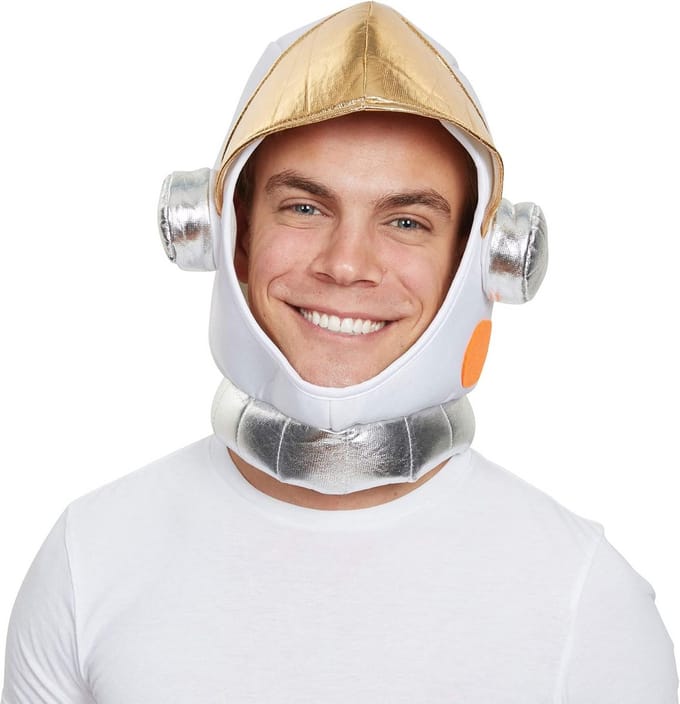 Zachte Astronautenhelm Wit voor Themafeest en Halloween