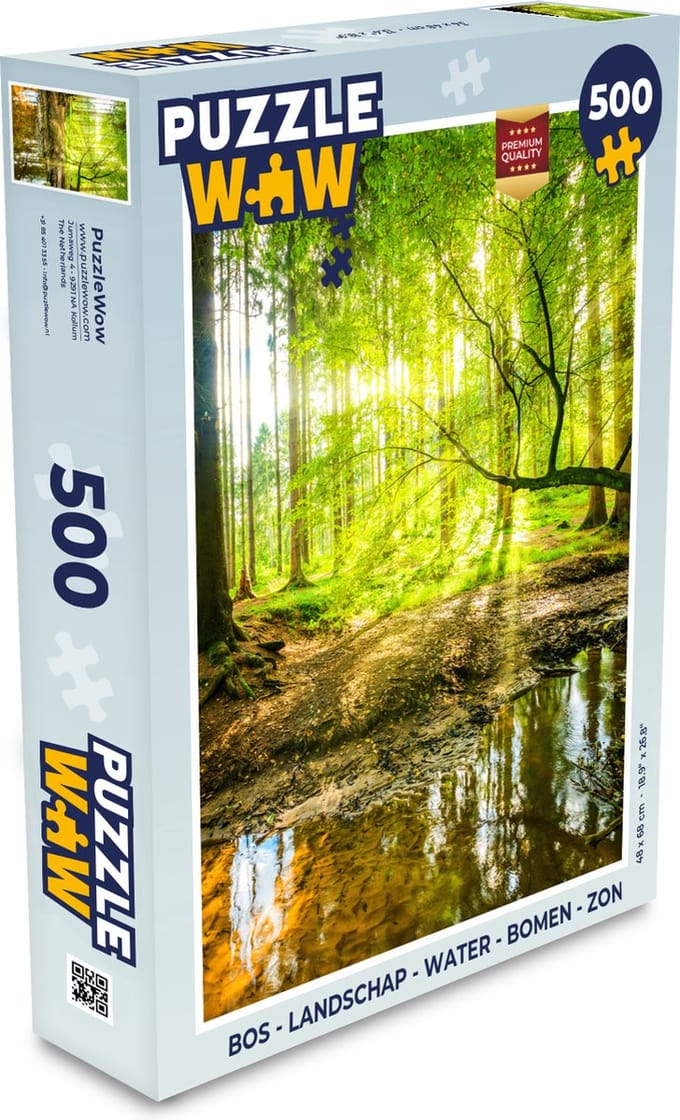 Puzzel Bos - Landschap - Water - Bomen - Zon - Groen - Natuur - Legpuzzel - Puzzel 500 stukjes