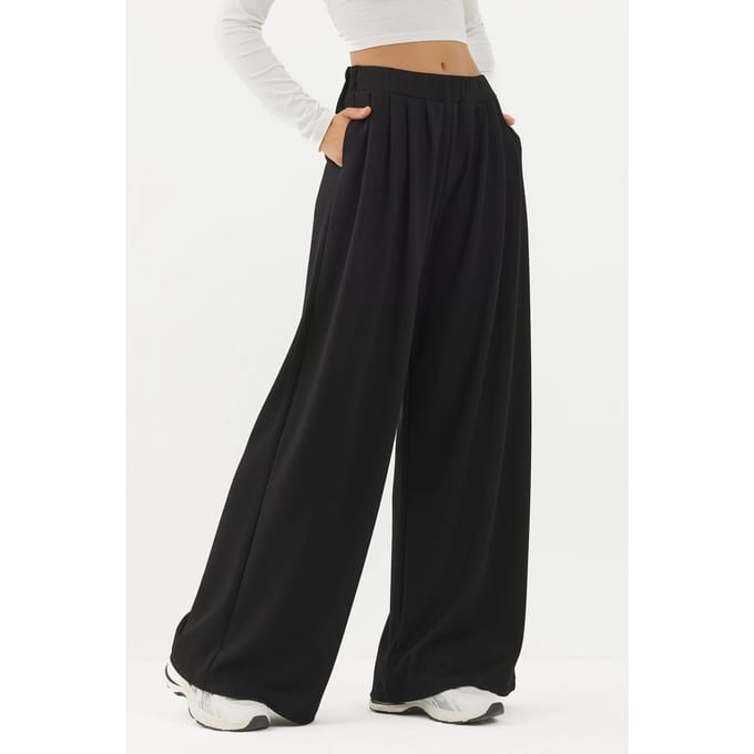 Zachte Touch Plissé Wijde Pantalon