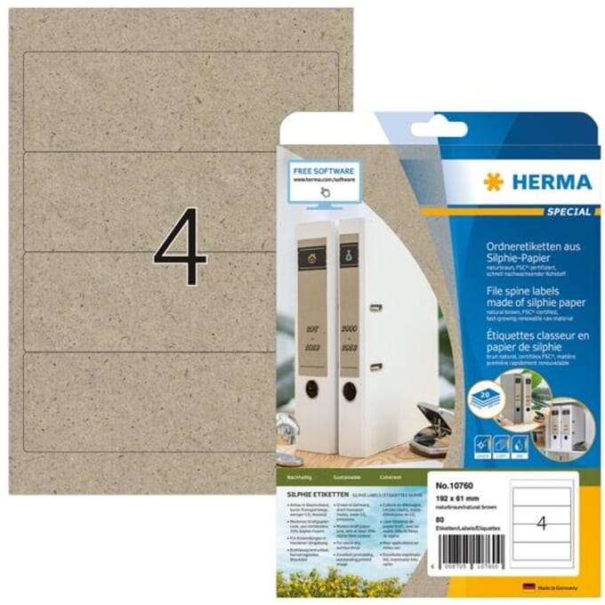 10760 - Brown - Rectangle - Permanent - 192 x 61 mm - A4 - Paper