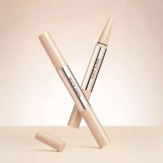 MACK ANDY - 3D High Gloss Grooming Stick - 2 Shades M01# Matte White + Milk Tea Brown - 3g
