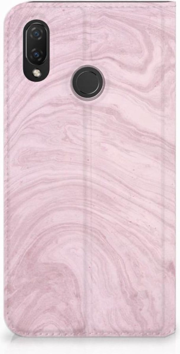 Huawei P Smart Plus Standcase Marble Pink - Origineel Cadeau Vriendin