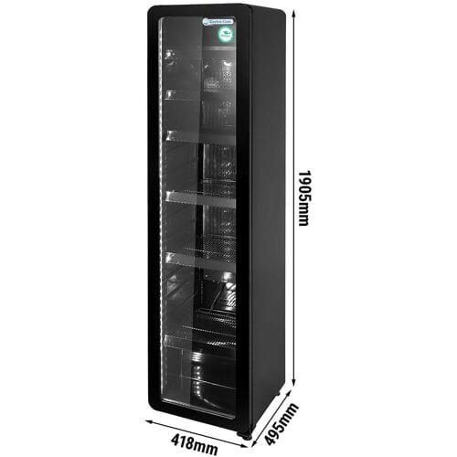 GASTRO-COOL Drankenkoelkast - 418mm - 212L - smal model - 1 glasdeur & LED-interieurverlichting - zwart