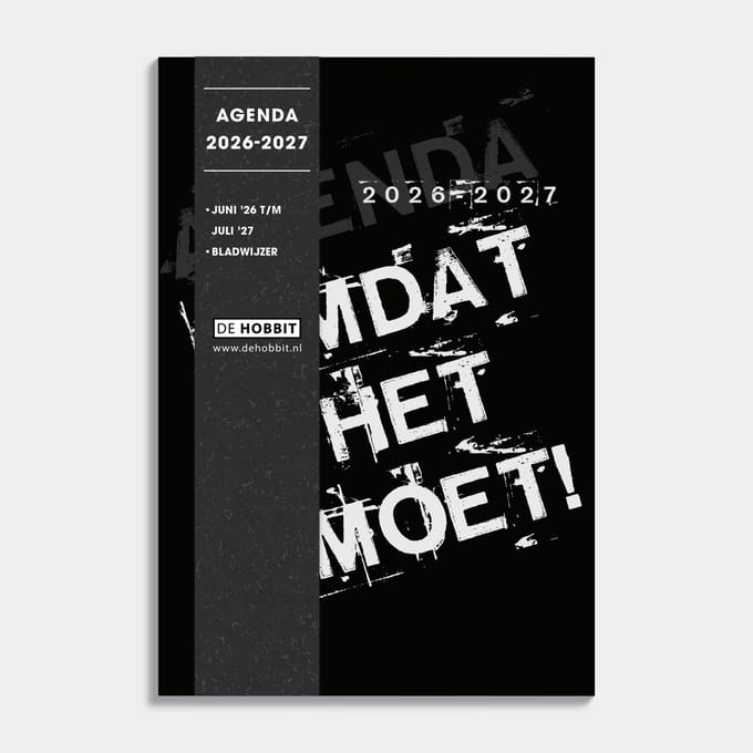 Hobbit - Schoolagenda 2026-2027 - 1 week op 2 pagina's - Harde Kaft - ±A5 (14 x 20,5 cm) - Omdat Het Moet