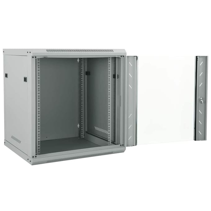 vidaXL Netwerk kabinet met opslag Grijs 60 x 60 x 65 cm Staal