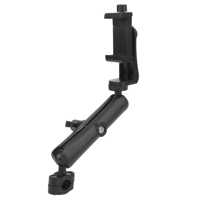 Metalen Motorfiets Camera Houder Stuur Achteruitkijkspiegel Bevestiging voor Actiecamera black
