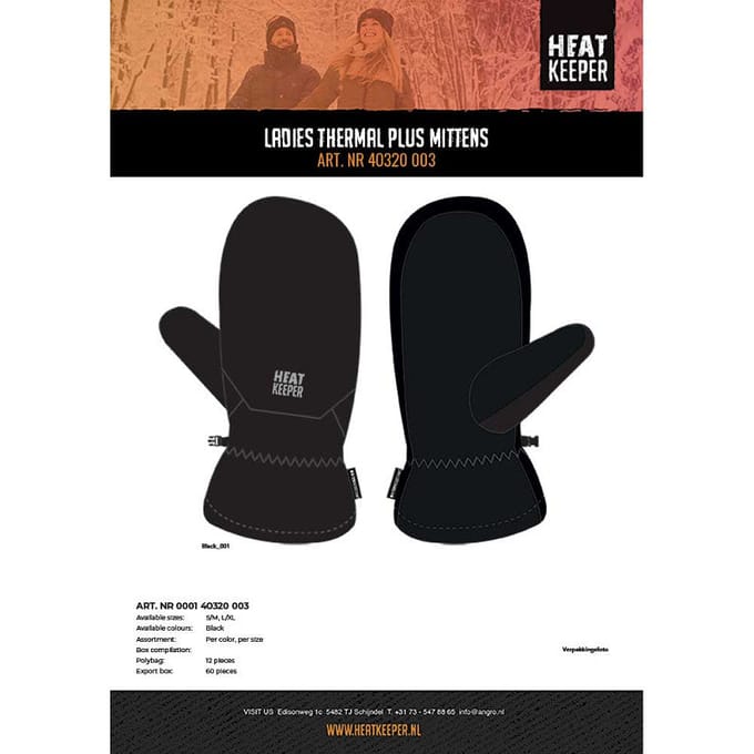 Thermo wanten dames - Fleece - 2-Pack - Zwart / S/M