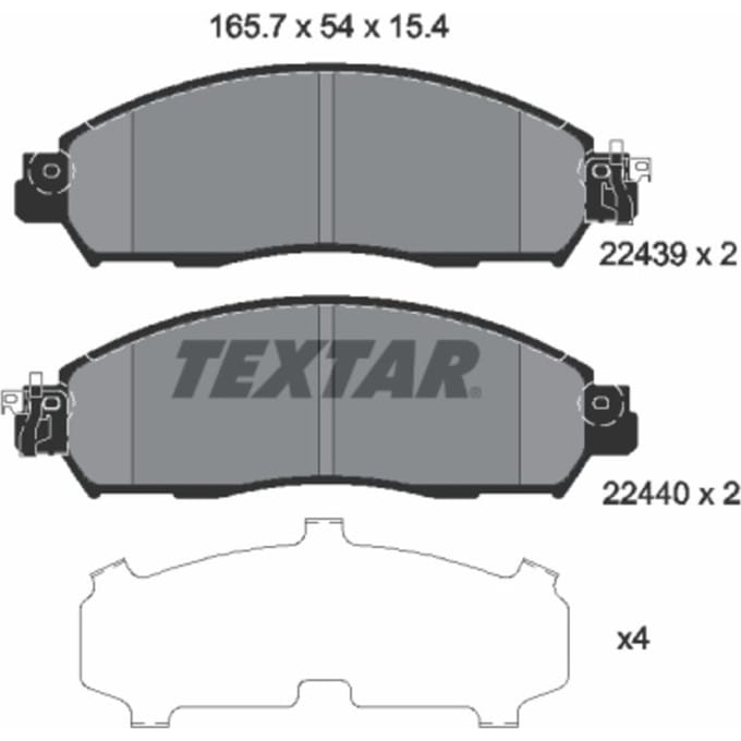 Remblokset TEXTAR 2243903, voor