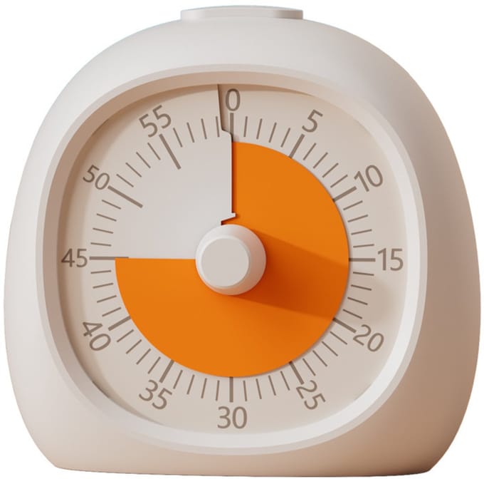 Visuele afteltimer – Timer - Kookwekker - studietimer – ADHD-focustimer – Keukentimer – 9 × 9,5 cm - Wit