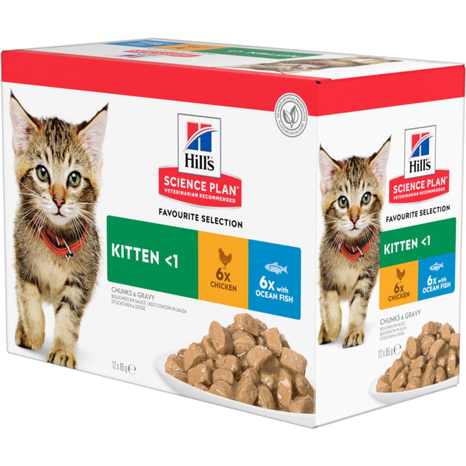 12x85g Kitten Vis selectie Hill's Science Plan Kattenvoer