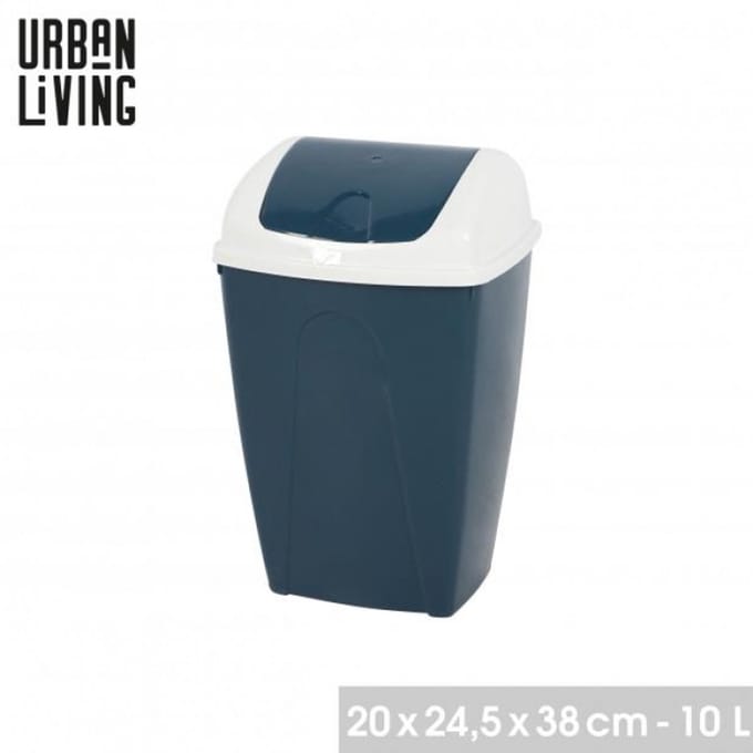 "PASHA" FLIP PRULLENBAK 10L TWEEKLEURIG WIT EN DARK SAPPHIRE