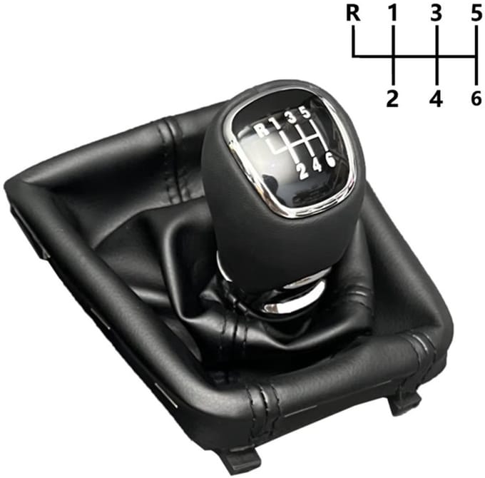 Pookknop set Skoda SuperB Bouwjaar 2008-2015 (6 versnellingen) leder knop