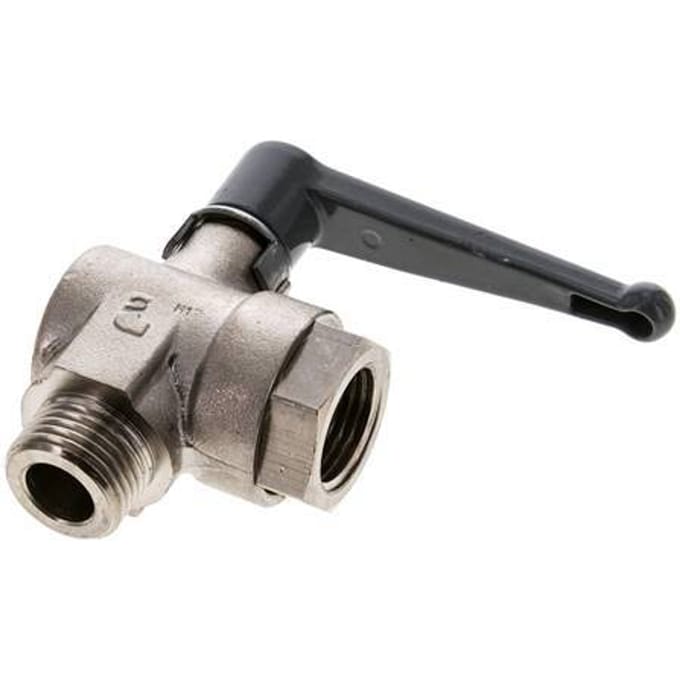 Buiten x binnendraad G/G 1/2 inch 2-Weg Haakse Kogelkraan Messing - BL2BN-MAN-MF-012