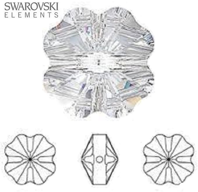 Swarovski Elements, 6 stuks Swarovski Klaver kralen, 12mm, Clear Crystal, (5752)