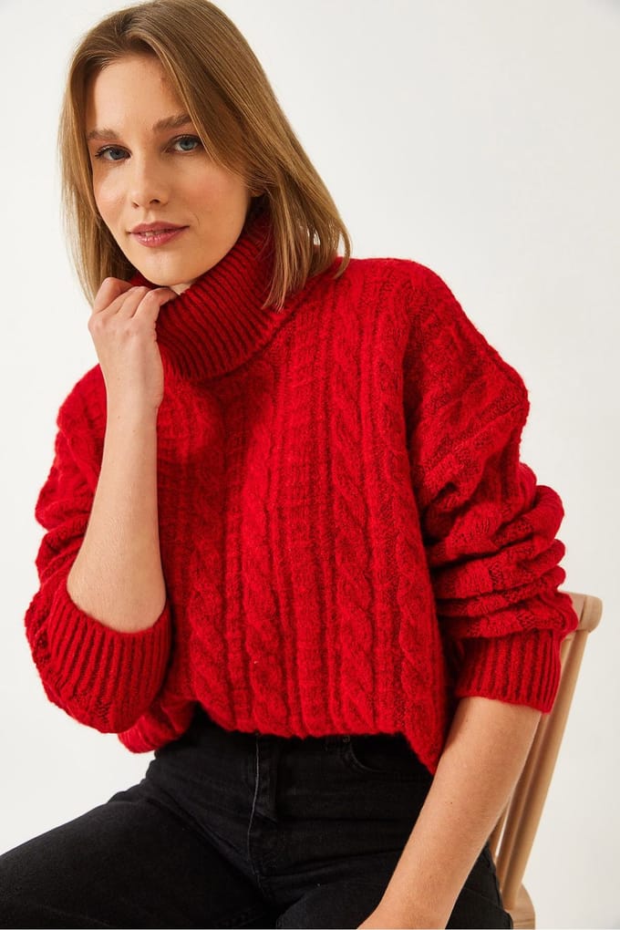 Gestreepte Kraag Cropped Trui
