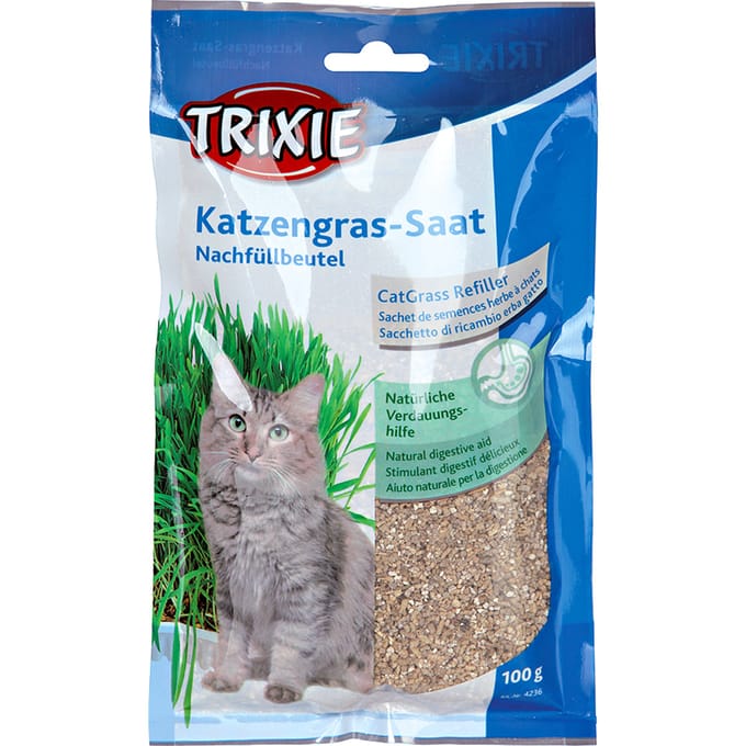 3x100g Trixie Kattengraszaad Navulzak