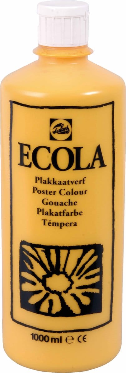 Ecola plakkaatverf 202 Donkergeel 1000ML