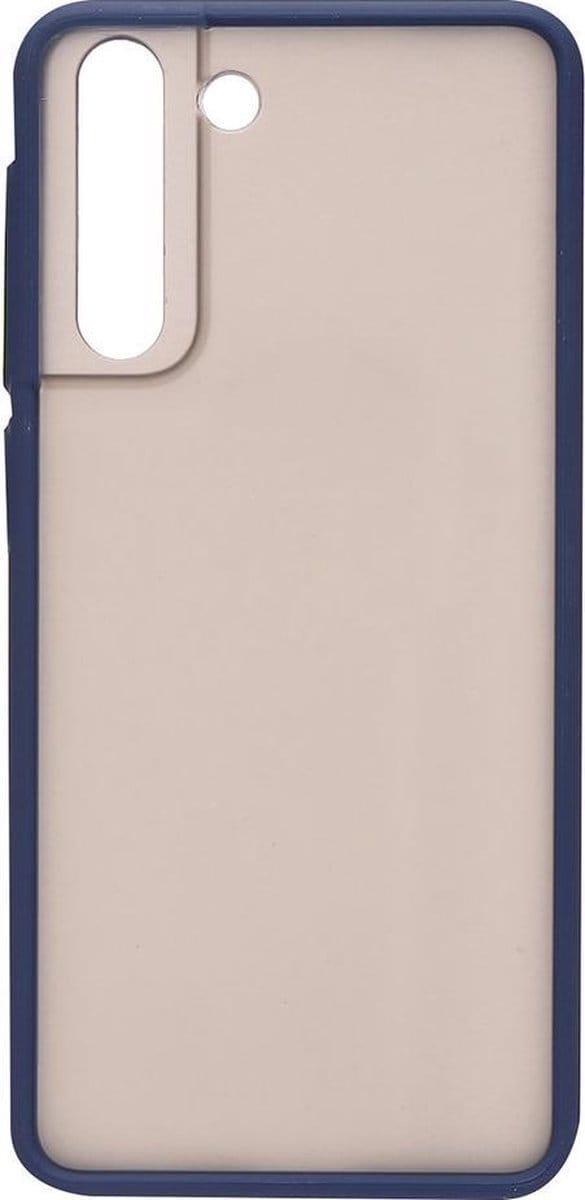 Shop4 - Samsung Galaxy S21 Hoesje - Harde Back Case Transparant Donker Blauw