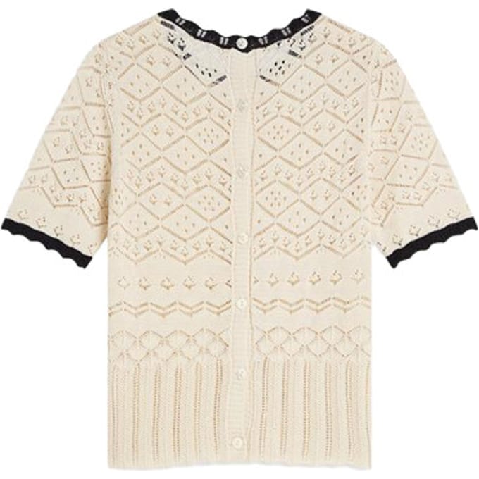 Summum 7s8006-70078 short sleeve sweater ajour kni