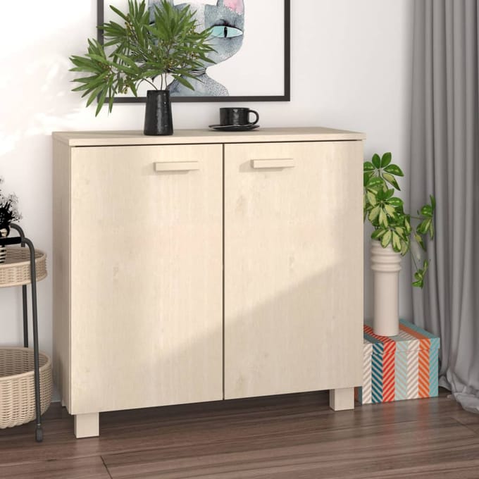 vidaXL - Dressoir - HAMAR - 85x35x80 - cm - massief - grenenhout - honingbruin