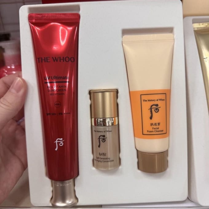 The Whoo UV Ultimate Red Vitamin Zonnebrandcrème Speciale Set 3 stuks+WILLEKEURIG CADEAU brown