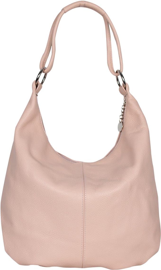 AmbraModa GL25 - dames handtas - schoudertas - hobotas - echt leer - oud roze