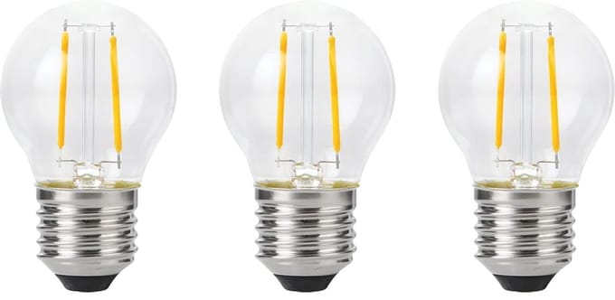 SPL E27 LED Lamp 2W Dimbaar - CRI 93 - Extra Warm Wit - LED Filament G45 - Vervangt 15W - 3 Stuks