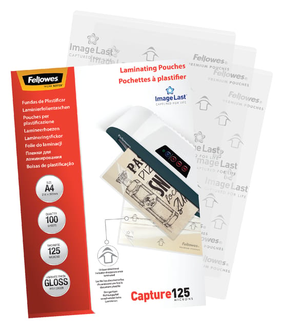 Fellowes Lamineerfolie DIN A4 125 micron glanzend 100 stuk(s)