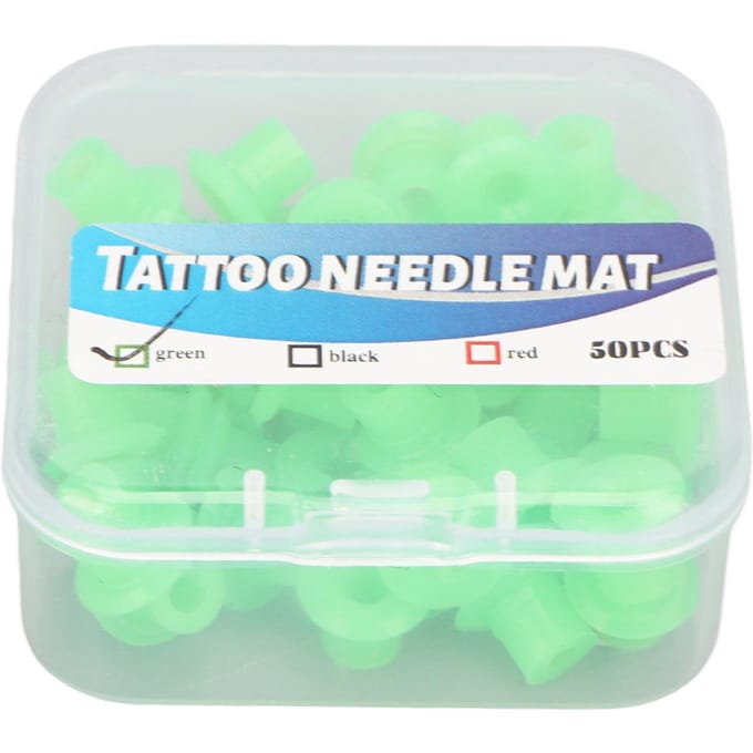 50pcs Œillets d'Aiguille de Tatouage Absorption des Chocs Professionnels Doux Silicone Mamelons de Machine à Tatouer vert