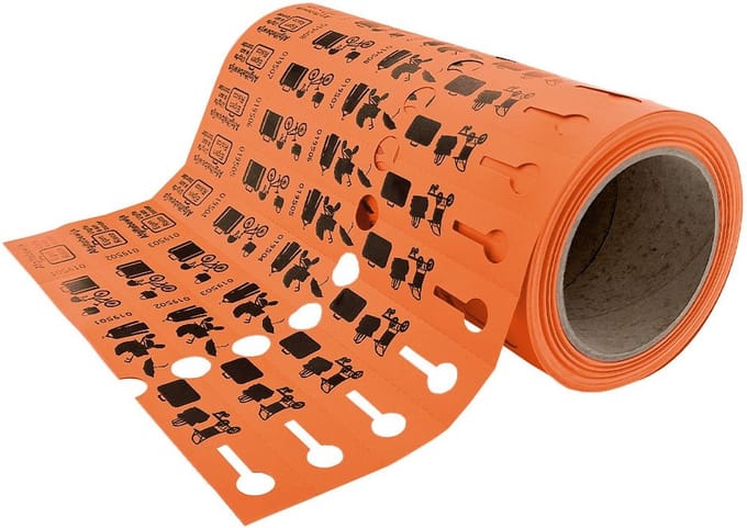 CombiCraft bagagelabels op rol oranje - 500 stuks
