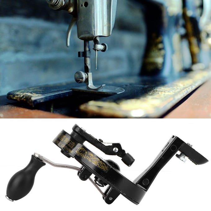 Metalen Naaimachine Handzwengel Handzwengel Handvat Accessoire voor Singer Vintage black