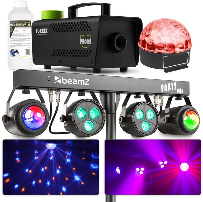 MAX Afterparty feestverlichting set - Met partybar, discolamp en rookmachine - RGBW LED’s