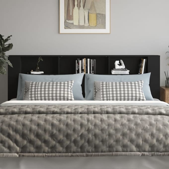 vidaXL - Hoofdbordkast - 220x18,5x104,5 - cm - zwart