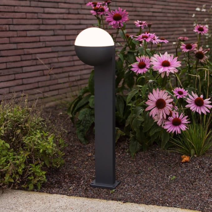 LUTEC Tuinpadverlichting LOOMA, donkergrijs, hoogte 70 cm, metaal, IP54, E27