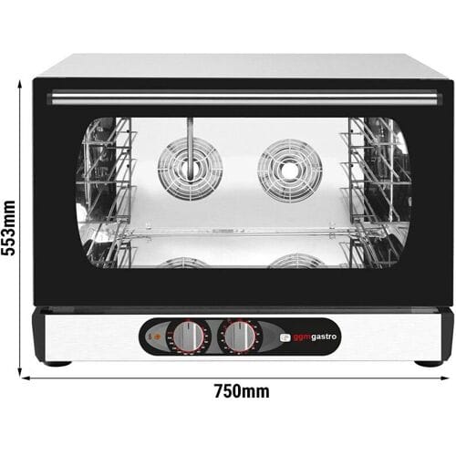 GGM Gastro Heißluftofen KOMPAKT mit Dampffunktion - Manuell - 4x GN 1/1 oder EN 600x400 Zilver / Zwart