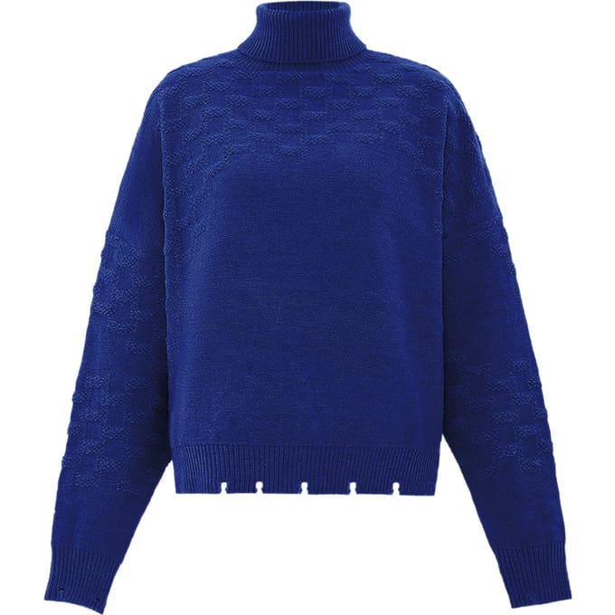 Faina Trui met coltrui Dames KONING BLAUW