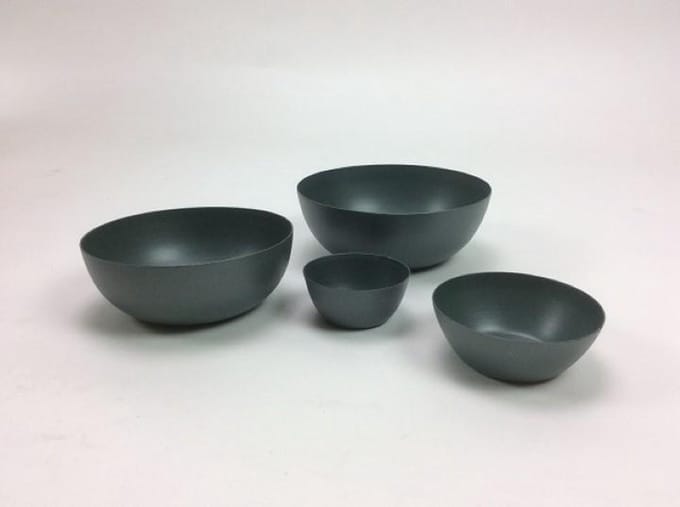 Set van vier metalen schalen 13x5/10x4/8x3/6x3 cm Blue Grey