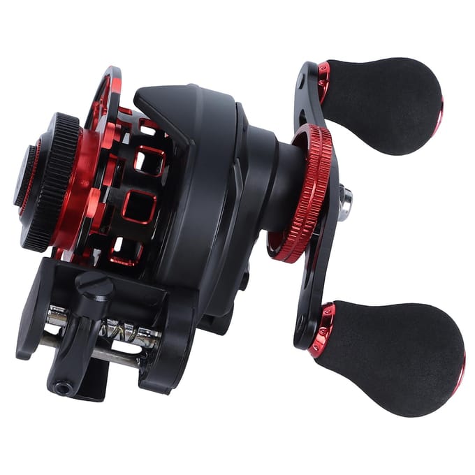 Moulinet de pêche en raft à descente lente, rechargeable par USB, avec affichage numérique, pour main droite black