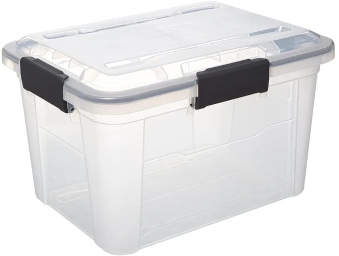 5Five opberg Box met deksel - Solutions Protect - 18 liter - 38 x 29 x 25 cm - kunststof - transparant - extra stevig