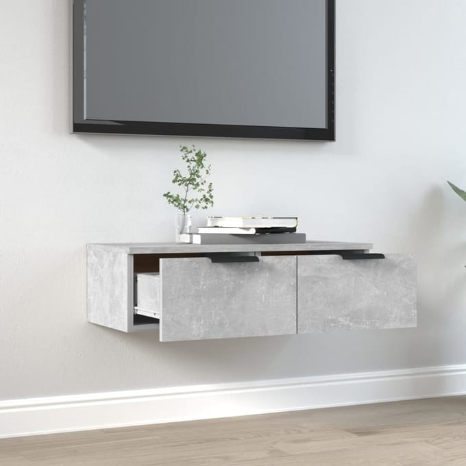 vidaXL - Wandkast - 68x30x20 - cm - bewerkt - hout - betongrijs